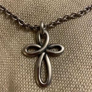 James Avery Retired ribbon cross necklace Sterling